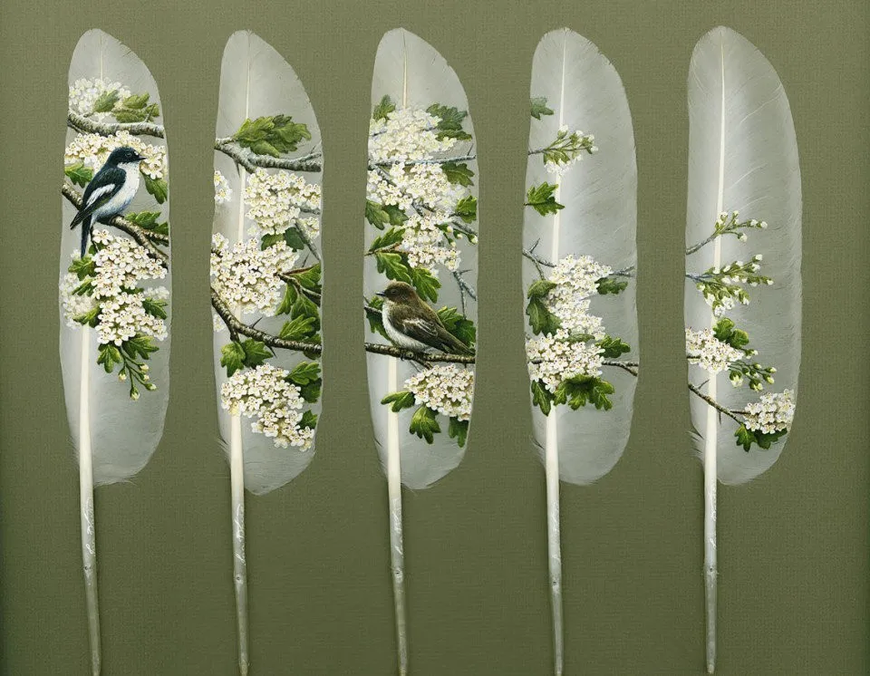 Feather Paintings by Julie Thompson