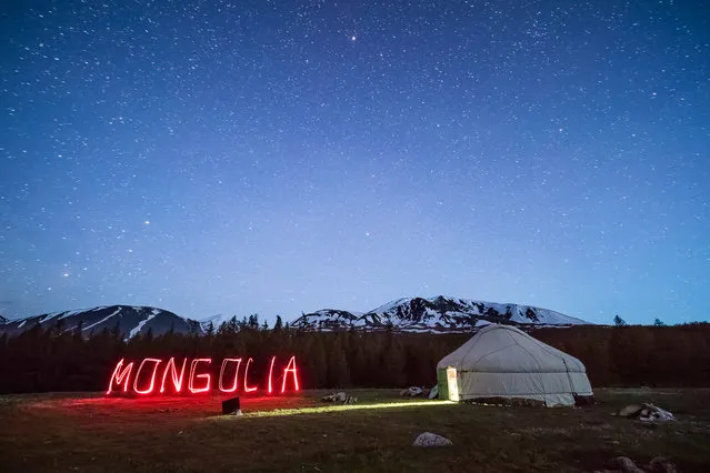 The Ger is one of the nomadic life pillars, it looks like an oversized tent but is actually supported by a set of wooden sticks and covered in sheep fur in Altai Mountains, Mongolia, June 2015. (Photo by Joel Santos/Barcroft Images)