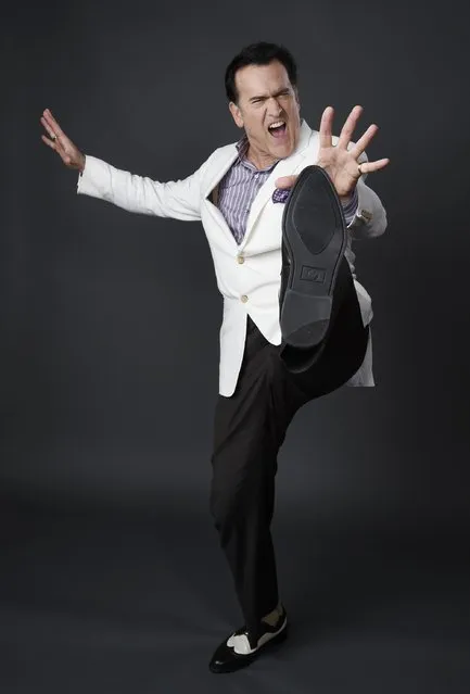 Bruce Campbell, a cast member in the television series “Ash vs. Evil Dead”, poses for a portrait during the 2015 Television Critics Association Summer Press Tour at the Beverly Hilton on Friday, July 31, 2015, in Beverly Hills, Calif. (Photo by Chris Pizzello/Invision/AP Photo)