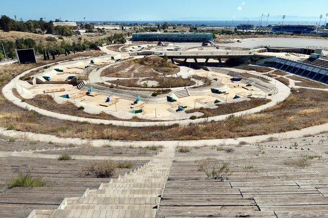 View of the Olympic Canoe/Kayak Slalom Center at the Helliniko Olympic complex in Athens, Greece, July 31, 2014. (Photo by Milos Bicanski/Getty Images)