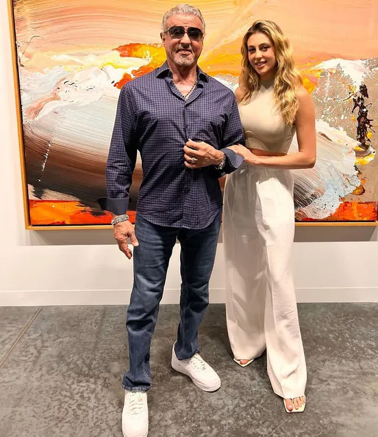 American actor and filmmaker Sylvester Stallone and his daughter Sophia enjoy Art Basel in the last decade of November 2022. (Photo by officialslystallone/Instagram)