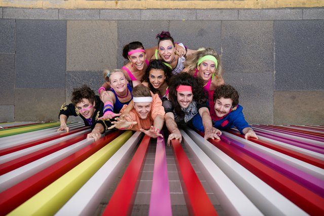 The cast of All Fired Up get into character for their 80's Mixtape Musical show at Assembly's Studio One in George Square during the Edinburgh Fringe Festival 2025 on Wednesday, August 20, 2025. For three weeks in August, the city of Edinburgh welcomes artists and performers from around the world to take to hundreds of stages all over the city to present shows for every taste. (Photo by Jane Barlow/PA Images via Getty Images)