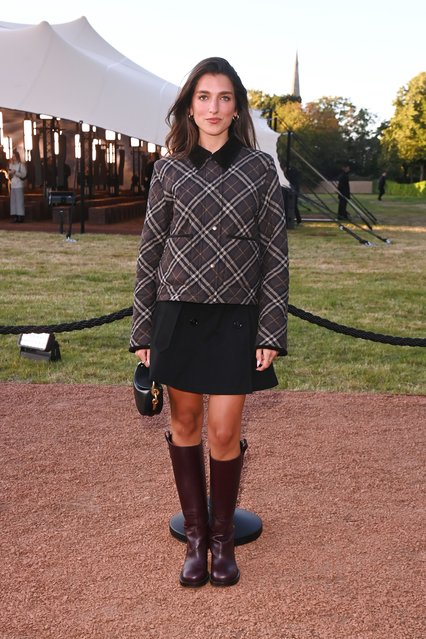 British dancer and Instagram personality Rina Lipa arrives at the Burberry Summer 2026 show during London Fashion Week on September 22, 2025 in London, England. (Photo by Alan Chapman/Dave Benett/Getty Images for Burberry)