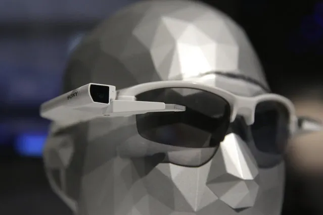 Sony's prototype SmartEyeglass Attach is on display at the Sony booth at the International CES Monday, January 5, 2015, in Las Vegas. (Photo by Jae C. Hong/AP Photo)