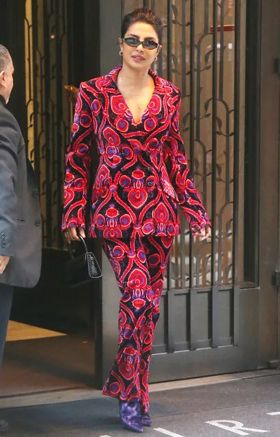 Priyanka Chopra leaving Four Seasons Hotel in New York, NY on October 29, 2018. (Photo by Splash News and Pictures)
