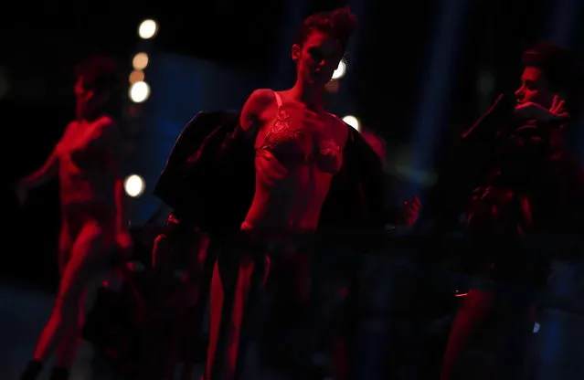 Models present creations displayed as part of the “Lingerie Rocks” fashion show, running on the sidelines of Paris Fashion Week, in Paris, France, 20 January 2019. (Photo by Ian Langsdon/EPA/EFE)