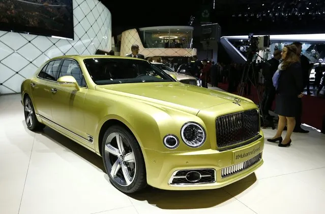 The new Bentley Mulsanne Speed is pictured at the 86th International Motor Show in Geneva, Switzerland, March 1, 2016. (Photo by Denis Balibouse/Reuters)