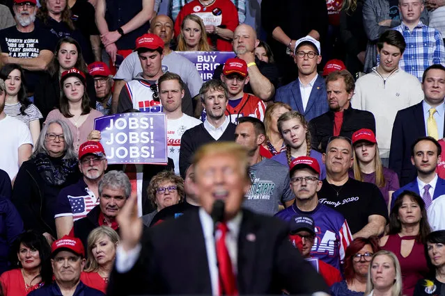 U.S. President Donald Trump speaks during a campaign rally in Grand Rapids, Michigan, U.S., March 28, 2019. (Photo by Joshua Roberts/Reuters)