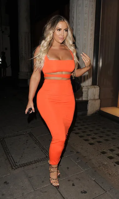 Holly Hagan seen at the filming of Celebs Go Dating at Opium club on August 07, 2019 in London, England. (Photo by The Mega Agency)