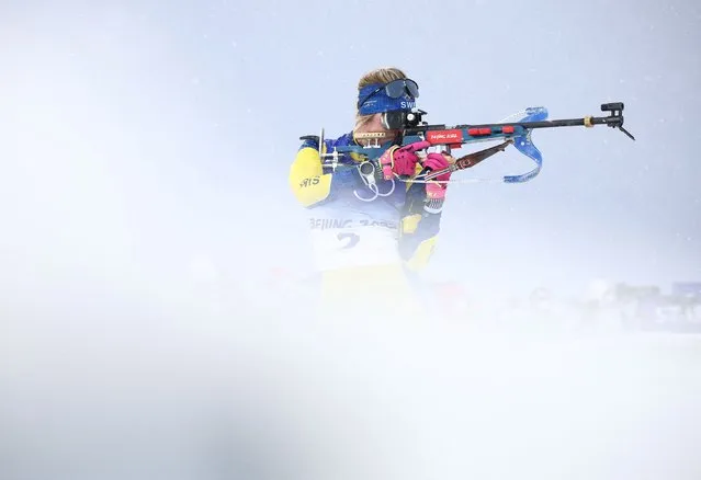 Elvira Oeberg of Team Sweden competes during the Olympic Games 2022, Men's and Women's Biathlon Pursuit on February 13, 2022 in Yanqing, China. (Photo by Kim Hong-Ji/Reuters)