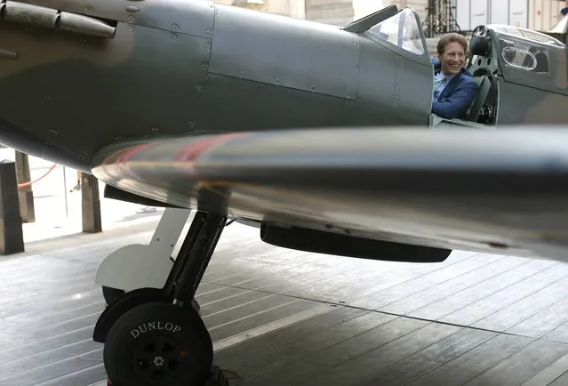 American entrepreneur and philanthropist, Thomas Kaplan, sits in a Mk.1 Spitfire, on display outside the Churchill War Rooms in London, Britain July 3, 2015. (Photo by Peter Nicholls/Reuters)