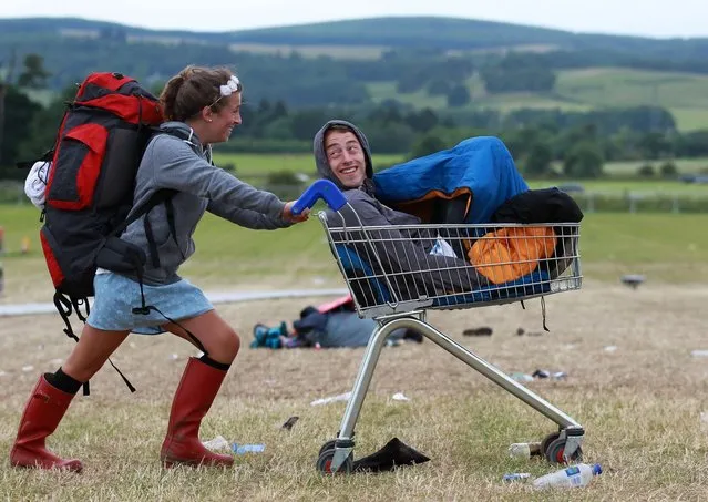 Festival goers at the Park festival at Balado on July 14, 2013 in Kinross, Scotland. (Photo by Ross Gilmore/Redferns via Getty Images)