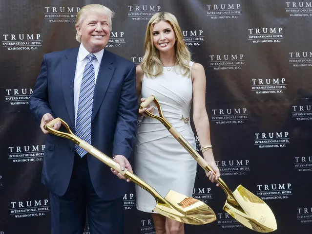 Ivanka Trump and Donald Trump attend the Trump International Hotel Washington, D.C Groundbreaking Ceremony at Old Post Office on July 23, 2014 in Washington, DC. (Photo by Kris Connor/Getty Images)