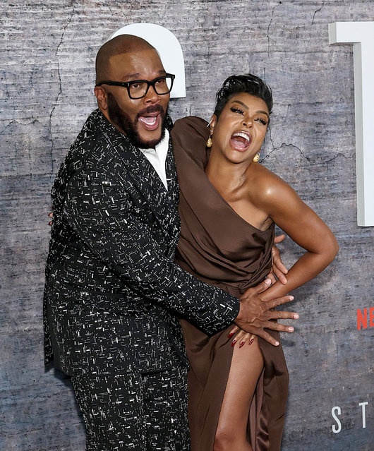American actor and filmmaker Tyler Perry and actress Taraji P. Henson attend “Tyler Perry's Straw” New York Screening at The Plaza on June 03, 2025 in New York City. (Photo by Jamie McCarthy/Getty Images)