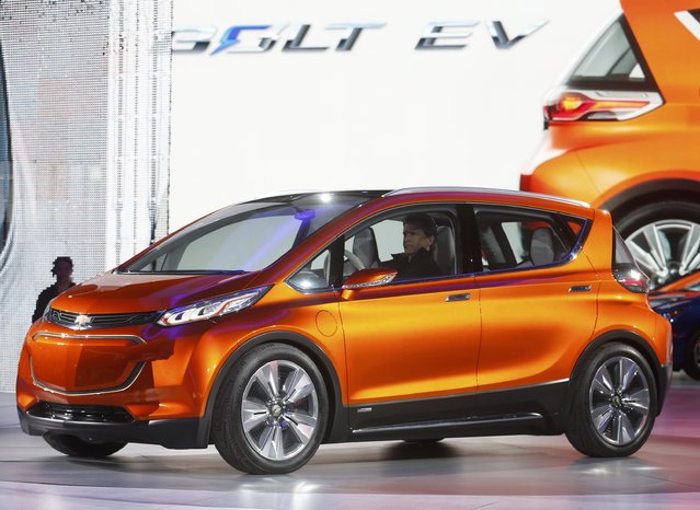 The Chevrolet Bolt EV electric concept car is unveiled during the first press preview day of the North American International Auto Show in Detroit, Michigan January 12, 2014. (Photo by Rebecca Cook/Reuters)