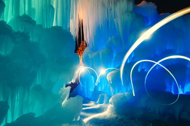 Light swirl in the ice castle. (Photo by Sam Scholes/Caters News)