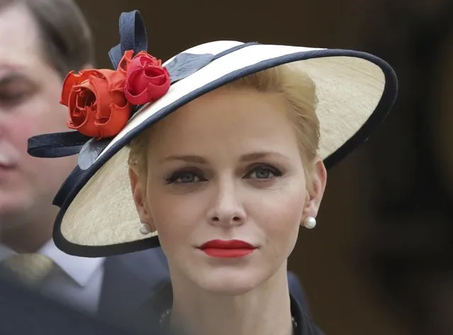 Princess Charlene, Prince Albert II of Monaco's wife, attends the celebrations marking Monaco's National Day at the Monaco Palace, Saturday, November 19, 2016. (Photo by Eric Gaillard/Pool Photo via AP Photo)