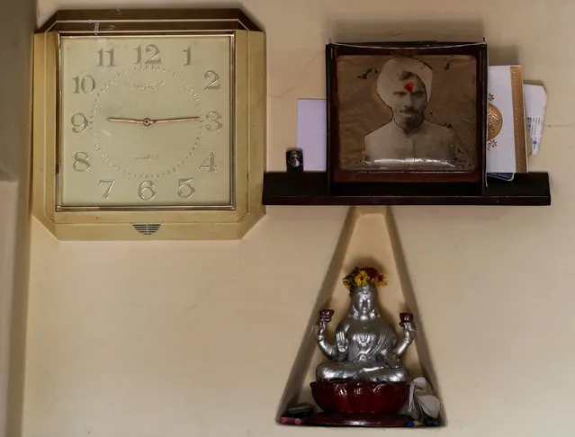 A portrait of Parthasarathy hangs on a wall of his ancestral house in Kodaikanal, India, February 6, 2017. (Photo by Danish Siddiqui/Reuters)