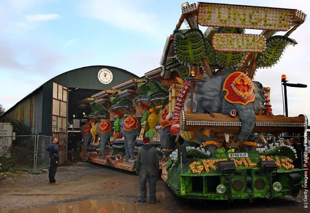 Enthusiasts Unveil Their Carts In Bridgewater Ahead Of The World's Largest Illuminated Carnival in Bridgwater, England