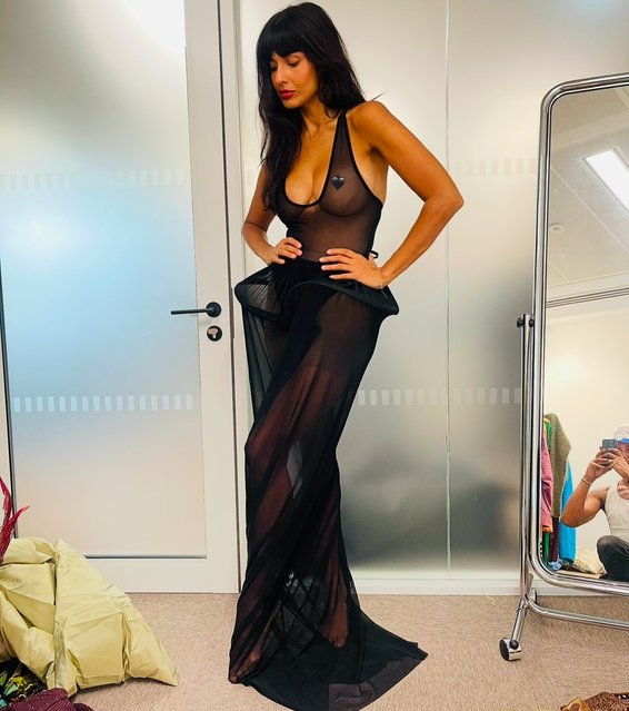 British actress Jameela Jamil in the last decade of December 2024 asks for a “little commotion” for her David Koma dress. (Photo by jameelajamil/Instagram)