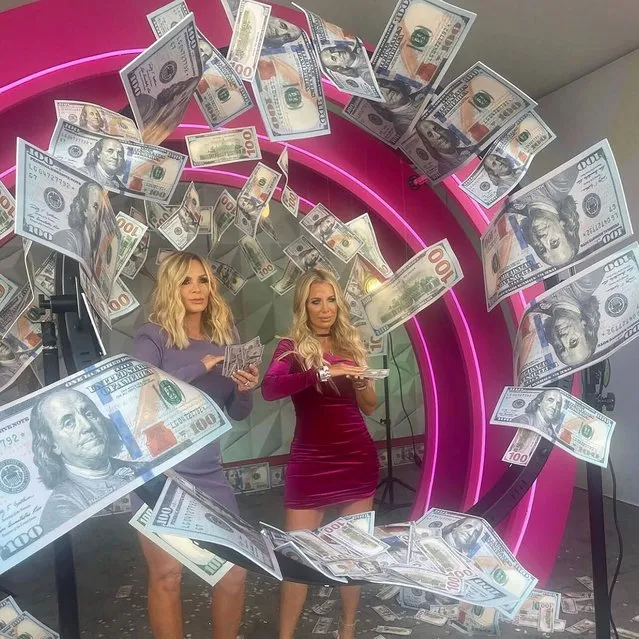TV personality Tamra Judge says a “picture is worth a thousand words” as she tosses money around in the second decade of September 2022. (Photo by tamrajudge/Instagram)