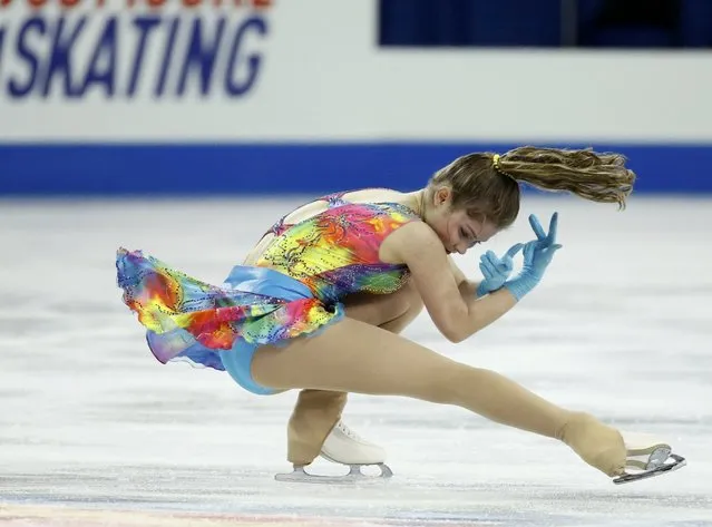 Julia Lipnitskaia of Russia performs during the ladies' singles short program at the Skate America figure skating competition in Milwaukee, Wisconsin October 23, 2015. (Photo by Lucy Nicholson/Reuters)