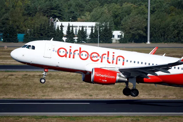 German carrier Air Berlin's aircraft is pictured at Tegel airport in Berlin, Germany, September 29, 2016. (Photo by Axel Schmidt/Reuters)