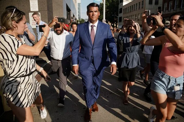 The state of Georgia's former lieutenant governor, Geoff Duncan, leaves the Lewis R. Slaton Courthouse after testifying before a grand jury by Fulton County District Attorney Fani Willis, who is probing whether Donald Trump and his allies illegally sought to overturn the state's 2020 election results, in Atlanta, Georgia, U.S. August 14, 2023. (Photo by Elijah Nouvelage/Reuters)