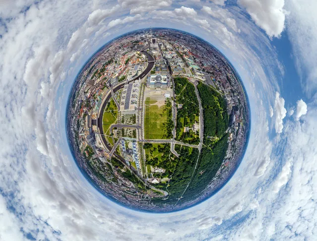 Square of the Republic (Platz der Republik), also visible is the Reichstag building, Berlin, Germany. (Photo by Airpano/Caters News)