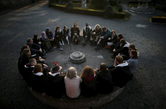 Participants listen to instructions as they attend a workshop before the role play event at Czocha Castle in Sucha, west southern Poland April 9, 2015. (Photo by Kacper Pempel/Reuters)