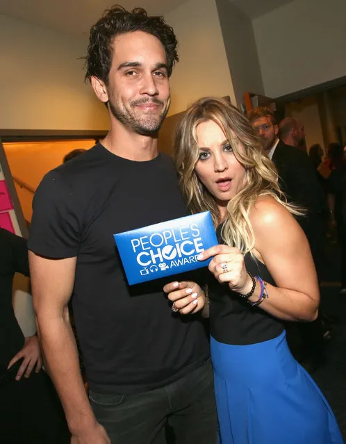 Tennis player Ryan Sweeting (L) and actress Kaley Cuoco attend The 40th Annual People's Choice Awards at Nokia Theatre L.A. Live on January 8, 2014 in Los Angeles, California. (Photo by Christopher Polk/Getty Images for The People's Choice Awards)