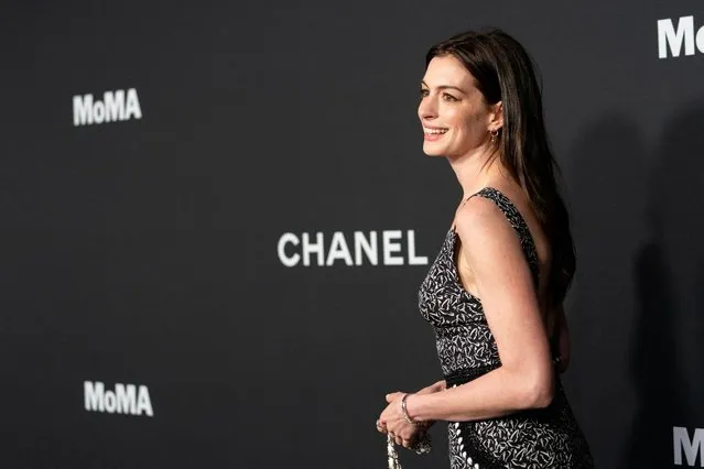 American actress Anne Hathaway arrives at the Museum of Modern Art for a Film Benefit in the Manhattan borough of New York City, New York, U.S., December 14, 2021. (Photo by Jeenah Moon/Reuters)