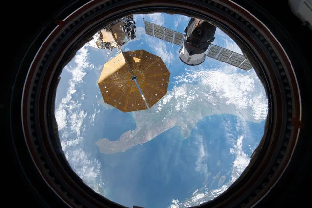 A view out the widow as the ISS passes over Italy on May 2, 2021. (Photo by NASA)