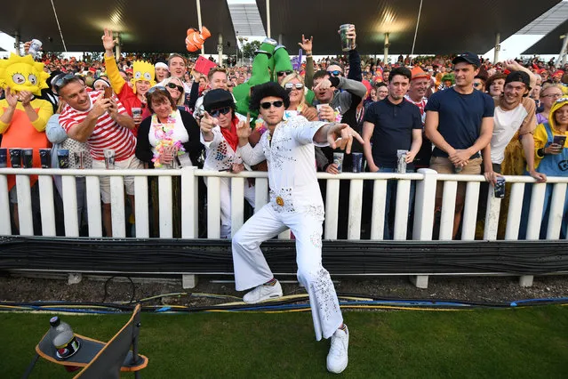 Andrew Flintoff performs as Elvis during the NatWest T20 Blast finals day at Edgbaston, Birmingham, England on September 2, 2017. (Photo by Anthony Devlin/PA Wire)