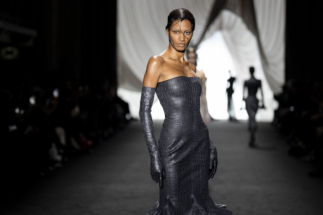 A model wears a creation as part of the Jean Paul Gaultier Haute Couture Spring Summer 2025 collection, that was presented in Paris, Wednesday, January 29, 2025. (Photo by Lewis Joly/AP Photo)