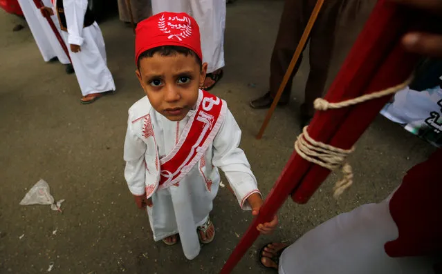 An Egyptian Sufi Muslim boy celebrates the New Islamic Hijri year 1438 at al-Hussein and Al-Azhar districts in old Islamic Cairo, Egypt October 2, 2016. (Photo by Amr Abdallah Dalsh/Reuters)