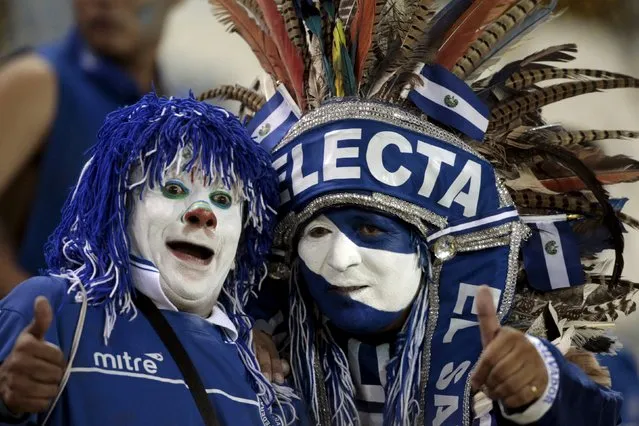 Salvadoran fans cheer during their 2018 World Cup qualifying soccer match against Canada in San Salvador, El Salvador, November 17, 2015. (Photo by Jose Cabezas/Reuters)