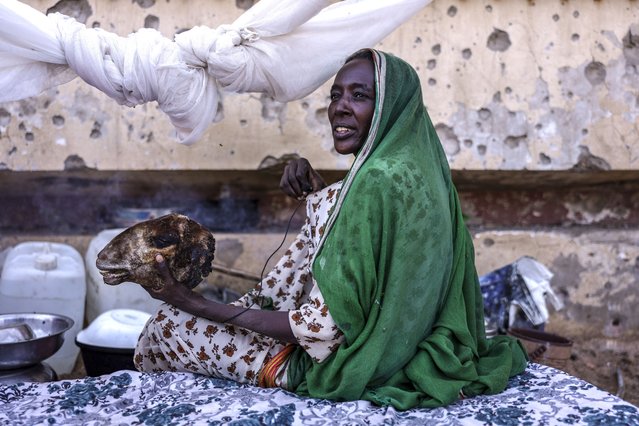 A makeshift shelter for displaced residents of El Fasher, Darfur, where atrocities have been reported in Sudan's civil war on November 9, 2025. (Photo by Victor Besa/The National)
