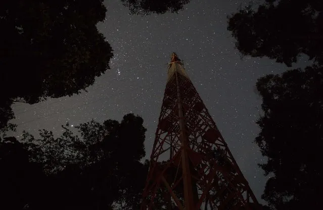 The Amazon Tall Tower Observatory (ATTO) is pictured in Sao Sebastiao do Uatuma in the middle of the Amazon forest in Amazonas state January 8, 2015. (Photo by Bruno Kelly/Reuters)