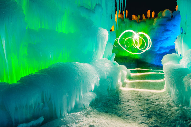 Light swirl in the ice castle. (Photo by Sam Scholes/Caters News)