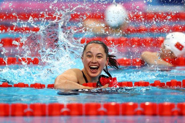 Alice Tai of Team Great Britain reacts after taking Gold in the Women's 50m freestyle S8 final on day eight of the Paris 2024 Summer Paralympic Games at Paris La Defense Arena on September 05, 2024 in Nanterre, France. (Photo by Jeremy Lee/Reuters)