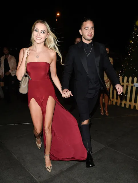 English actor Adam Thomas and Internet personality Caroline Daly at the Australasia restaurant for New Year celebrations in Manchester, UK on December 31, 2016. (Photo by Xposure)