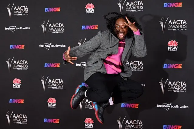 Australian rapper Baker Boy arrives for the 2021 AACTA Awards at the Sydney Opera House, in Sydney, Australia, 08 December 2021. (Photo by Bianca de Marchi/EPA/EFE)