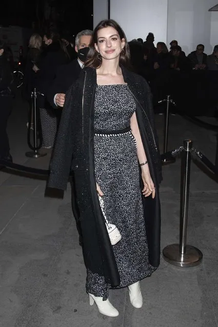 Celebrities attend The Museum Of Modern Art Film Benefit Gala in New York City on December 14, 2021. Pictured: Anne Hathaway. (Photo by Backgrid USA)