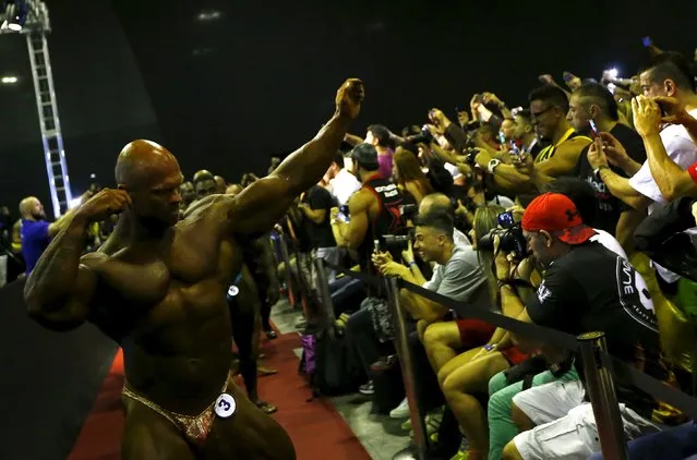 South African bodybuilder Marius Dohne poses before the finals of the Arnold Classic Brazil 2015 in Rio de Janeiro, May 30, 2015. REUTERS/Ricardo Moraes