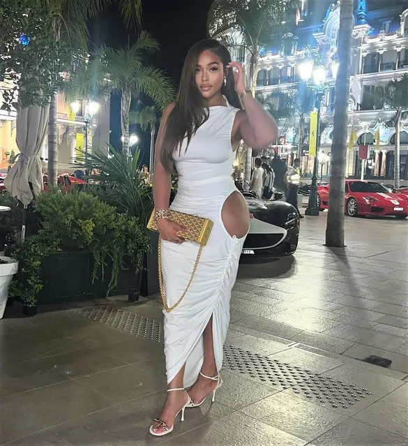 American socialite and model Jordyn Woods shows some skin during a night out in Monaco in the last decade of June 2022. (Photo by jordynwoods/Instagram)