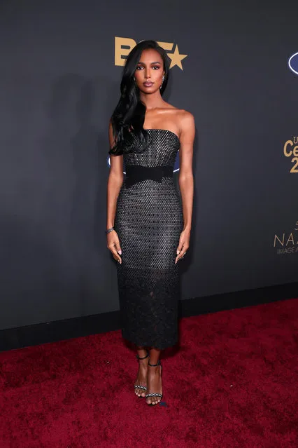 Jasmine Tookes attends the 51st NAACP Image Awards, Presented by BET, at Pasadena Civic Auditorium on February 22, 2020 in Pasadena, California. (Photo by Leon Bennett/Getty Images for BET)