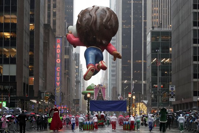 Gabby balloon flies during the 98th Macy's Thanksgiving Day Parade in New York City on November 28, 2024. (Photo by Brendan McDermid/Reuters)