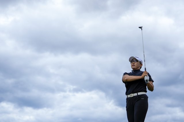 Jiyai Shin of Korea watches her shot on the 10th hole during the final round of the Australian Open golf championship at the Kingston Heath Golf Club in Melbourne, Australia, Sunday, December 1, 2024. (Photo by Asanka Brendon Ratnayake/AP Photo)