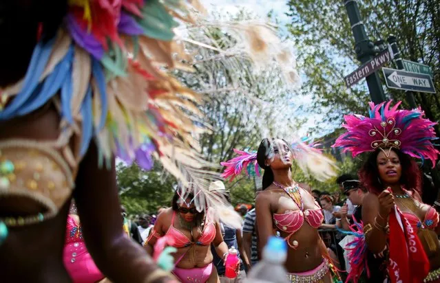 Revelers participate in the annual West Indian Day parade held on September 1, 2014 in the Brooklyn borough of New York City. (Photo by Yana Paskova/Getty Images)